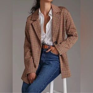 Avec Les Filles Checkered Blazer 
in Brown and Black